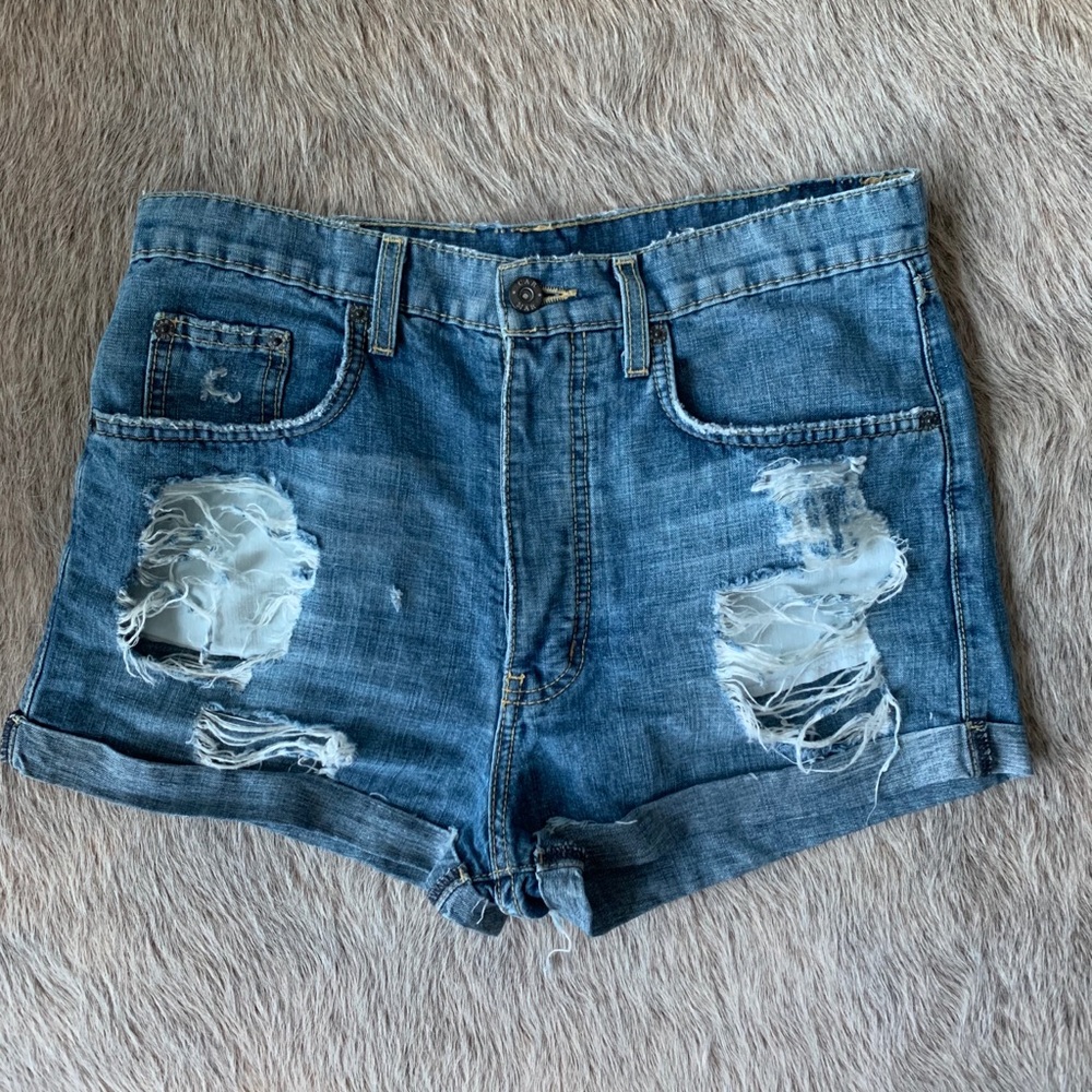 Carmar high waisted denim shorts